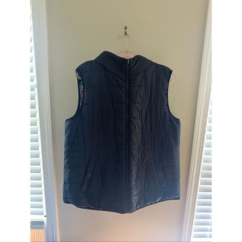 Boden Reversible Vest Black Floral Wild Dandelion Women's US 14 - Picture 3 of 5